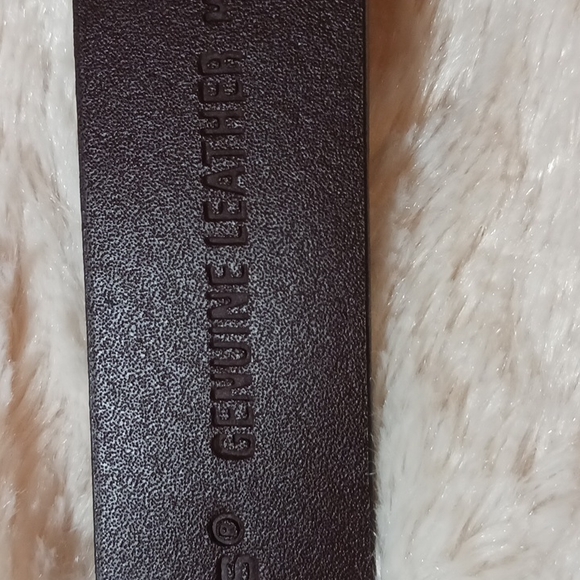 Chico's Women's Leather Belt Silver-Tone Buckle Colorful Glass Insets Size M/L - Picture 7 of 8